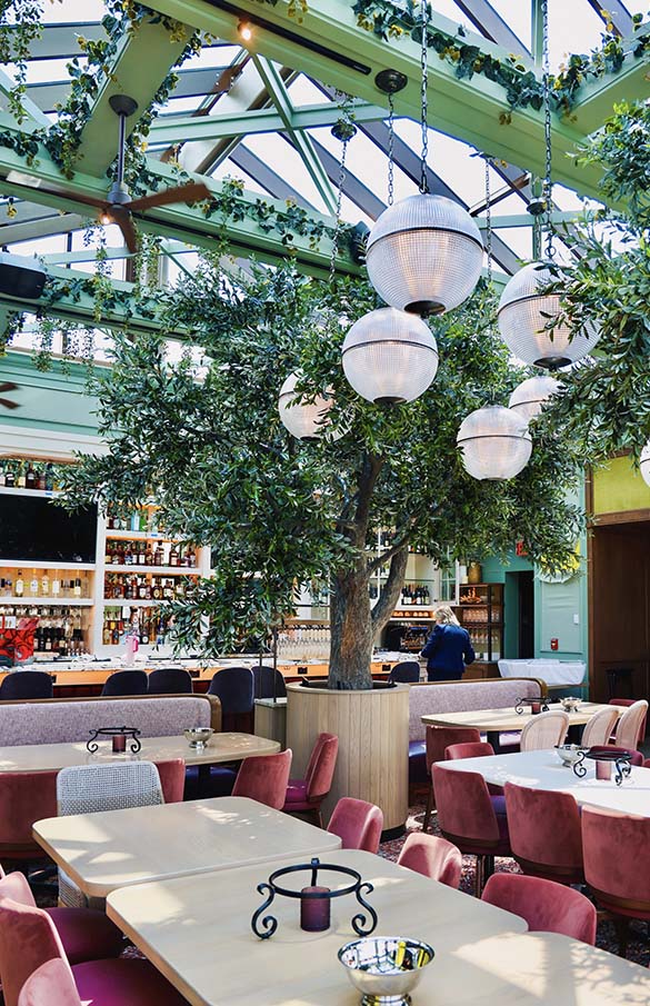 Interior of Del Mar Mediterranean restaurant at Easton Town Center in Columbus, Ohio