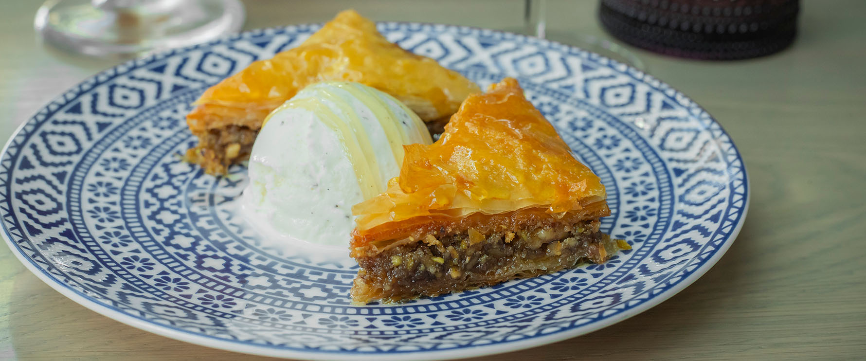 Close up of the baklava from Del Mar Naples.